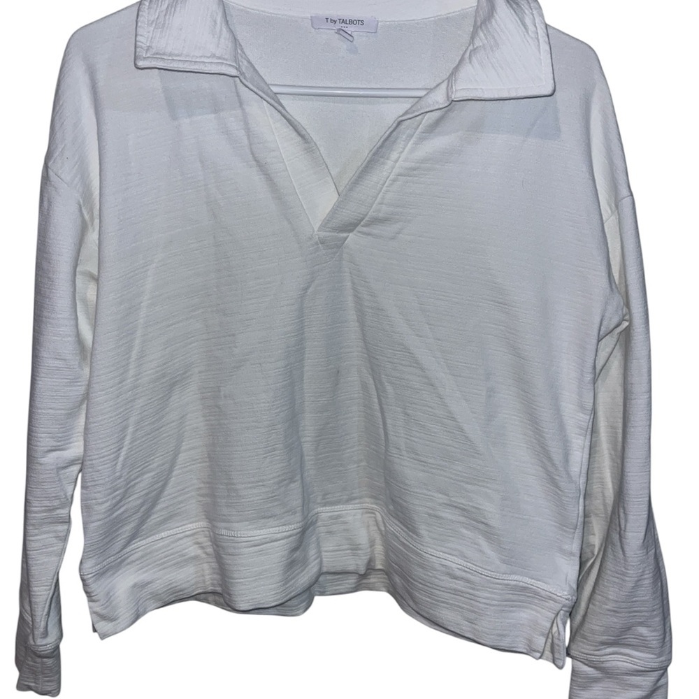 Talbots Soft White Knit Top